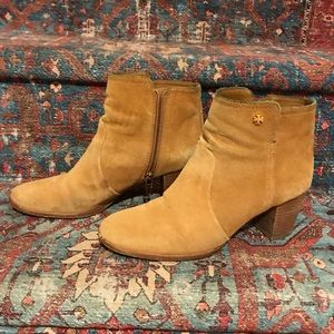 Tory Burch tan suede Sabe bootie size 8